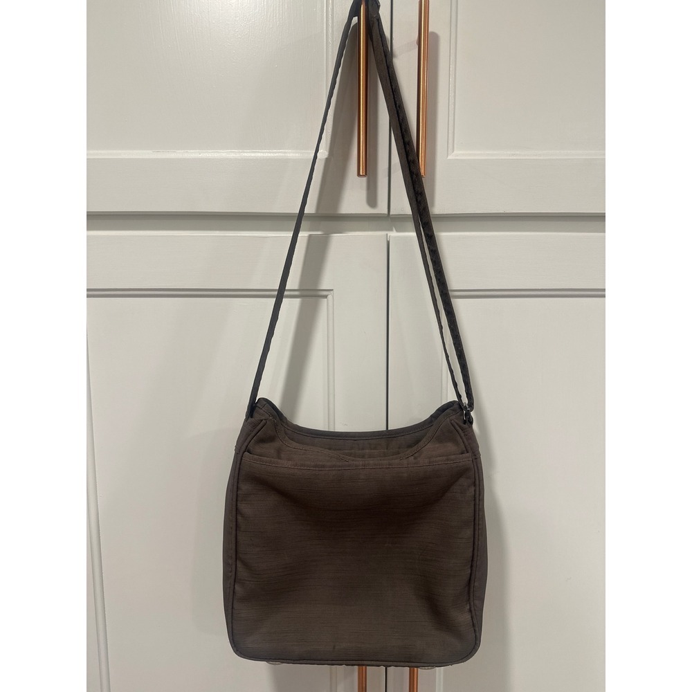 Lug Hopscotch Crossbody Bag Brown Quilted Zip Pocket Adjustable Strap - Picture 6 of 11